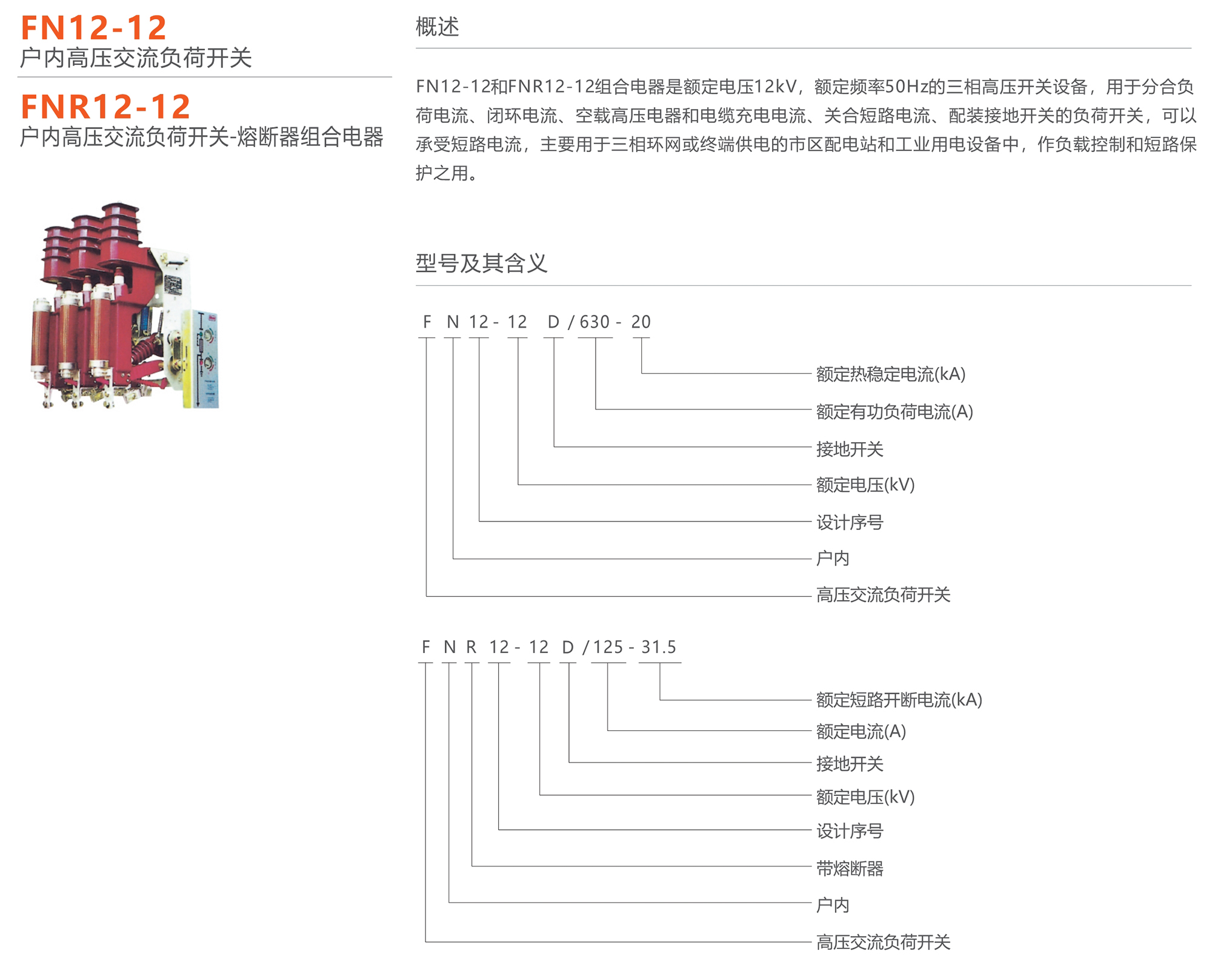 人民電器 FN12-12型戶內(nèi)高壓交流負荷開關(guān)