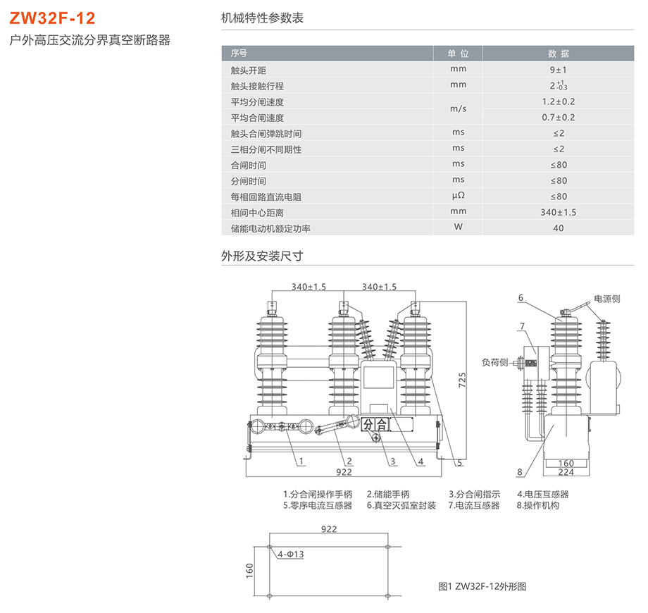 人民電器 ZW32F-12戶外高壓交流分界真空斷路器