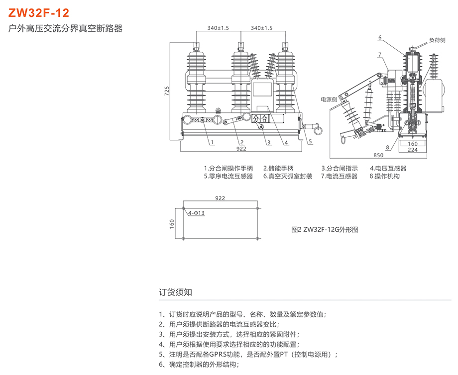 人民電器 ZW32F-12戶外高壓交流分界真空斷路器