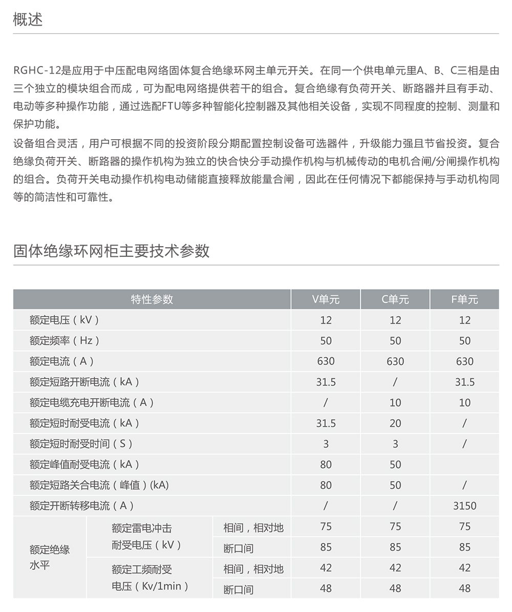 人民電器RGHC-12固體絕緣環(huán)網(wǎng)柜 